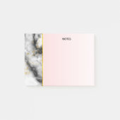 Moderne Rookgrijze Marmer met Gouden Lint Post-it® Notes (Voorkant)