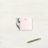 Moderne Rookgrijze Marmer met Gouden Lint Post-it® Notes (Op bureau)