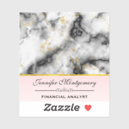 Moderne Rookgrijze Marmer met Gouden Lint Sticker