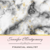 Moderne Rookgrijze Marmer met Gouden Lint Sticker (Voorkant)