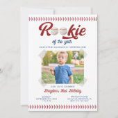 Moderne Rookie van het Jaar Foto Honkbal Verjaarda Kaart (Voorkant)