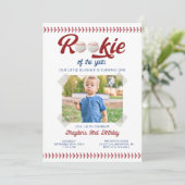 Moderne Rookie van het Jaar Foto Honkbal Verjaarda Kaart (Staand voorkant)