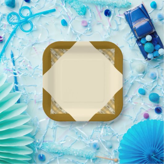 Moderne room en gouden vierkant papieren bordje (Feest)