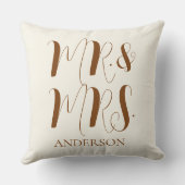 Moderne room Mr en Mrs Script Bruiloft  Kussen (Achterkant)