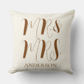 Moderne room Mr en Mrs Script Bruiloft  Kussen (Voorkant)