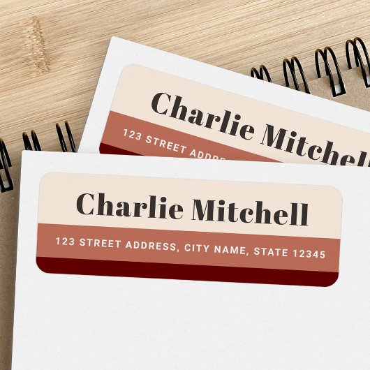 Moderne roomterracotta brown retour address etiket