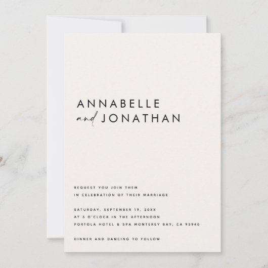 Moderne roomzwarte script miniem hedendaagse sa save the date (Voorkant)