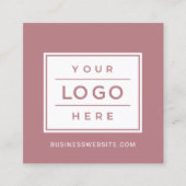 Moderne Roos aangepaste zakelijke Logo Vierkante Visitekaartje (Voorkant)