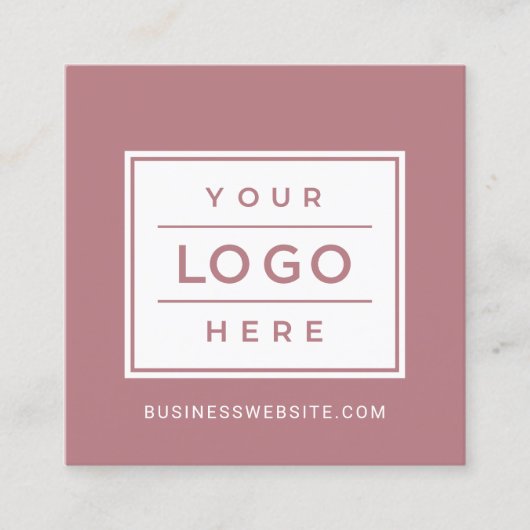 Moderne Roos aangepaste zakelijke Logo Vierkante Visitekaartje (Voorkant)