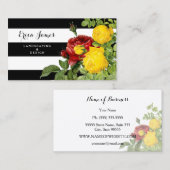 Moderne Roos bloemen met grote strepen landschap Visitekaartje (Voorkant / Achterkant)