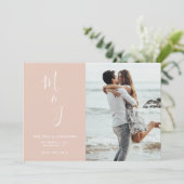 Moderne Roos Blush Botanical Weddenschap bespaart  Save The Date (Staand voorkant)