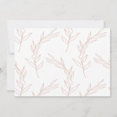 Moderne Roos Blush Botanical Weddenschap bespaart  Save The Date (Achterkant)