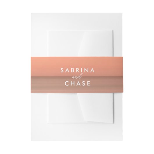 Moderne Roos Blush Wedding Belly Band Uitnodigingen Wikkel (Voorkant Voorbeeld)