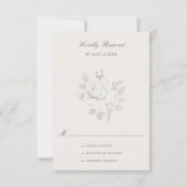 Moderne Roos Botanische Trouw RSVP Kaartje (Voorkant)