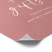 Moderne Roos bruiloft en cadeaubord Poster (Hoek)