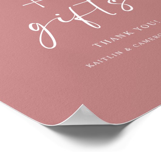 Moderne Roos bruiloft en cadeaubord Poster (Hoek)