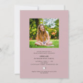 Moderne Roos Elegante Script 2 Foto Afstuderen (Achterkant)