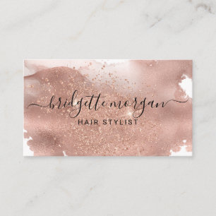 Moderne Roos Glitter Folie Script Makeup Artist Bu Visitekaartje