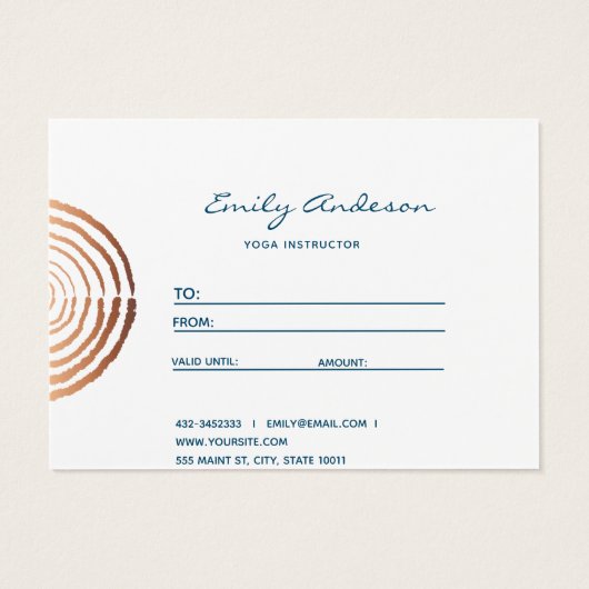 Moderne Roos Gold Abstract Pattern Gift Kaart (Achterkant)