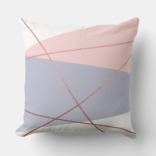 Moderne Roos Gold Abstract Pillow, roze & Paars Kussen (Voorkant)