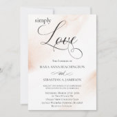 *~* Moderne Roos Gold Abstracte Waterverf bruiloft Kaart (Voorkant)