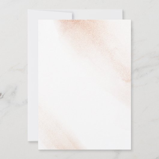 *~* Moderne Roos Gold Abstracte Waterverf bruiloft Kaart (Achterkant)