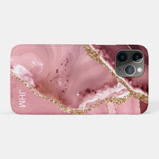 Moderne Roos Gold Agate Case-Mate iPhone Case (Achterkant (horizontaal))