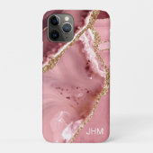 Moderne Roos Gold Agate Case-Mate iPhone Case (Achterkant)