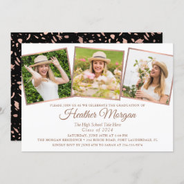 Moderne Roos Gold Black 3 Fotogradatie Partij Kaart