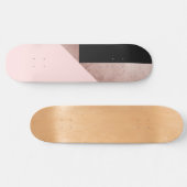 Moderne Roos Gold Black Blush Pink Geometric Persoonlijk Skateboard (Horizontaal)