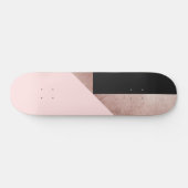 Moderne Roos Gold Black Blush Pink Geometric Persoonlijk Skateboard (Horizontaal)