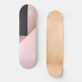 Moderne Roos Gold Black Blush Pink Geometric Persoonlijk Skateboard (Voorkant)