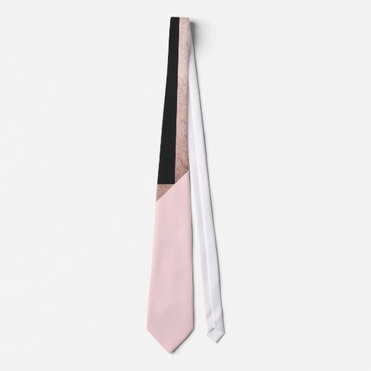 Moderne Roos Gold Black Blush Pink Geometric Stropdas (Voorkant)