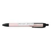 Moderne Roos Gold Black Blush Pink Geometric Zwarte Inkt Pen (Bodem)