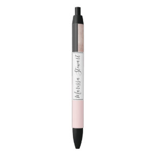 Moderne Roos Gold Black Blush Pink Geometric Zwarte Inkt Pen