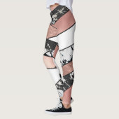 Moderne Roos Gold Black Glitter Marble Geometric Leggings (Links)