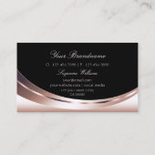 Moderne Roos Gold Black met Logo Sparkly Diamond Visitekaartje (Achterkant)