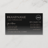 Moderne Roos Gold Black Mirror letters met Logo Visitekaartje (Achterkant)