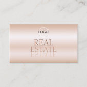 Moderne Roos Gold Black Mirror letters met Logo Visitekaartje (Voorkant)