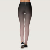 Moderne Roos Gold & Black Ombre Monogrammen Leggings (Achterkant)