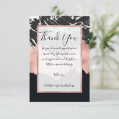 Moderne Roos Gold Black, witte marmerpenselen Bedankkaart (Staand voorkant)