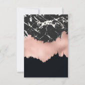 Moderne Roos Gold Black, witte marmerpenselen Bedankkaart (Achterkant)