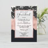 Moderne Roos Gold Black, witte marmerpenselen Kaart (Staand voorkant)