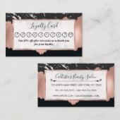 Moderne Roos Gold Black, witte marmerpenselen Klantenkaartje (Voorkant / Achterkant)