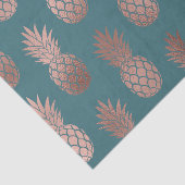 Moderne Roos Gold Blauwgroen groen ananassolpatroo Tissuepapier (Detail)