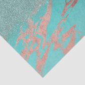 Moderne Roos Gold Blauwgroen marmer Glitter Gradie Tissuepapier (Detail)