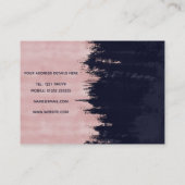 Moderne Roos Gold Blue-penseelstreken Abstracte ve Visitekaartje (Achterkant)