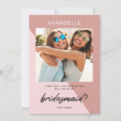 Moderne Roos Gold Bridesmaid-voorstel Kaart (Voorkant)