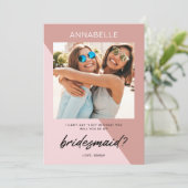 Moderne Roos Gold Bridesmaid-voorstel Kaart (Staand voorkant)