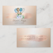 Moderne Roos Gold Brush Stroke Bakery Hand Tools Visitekaartje (Voorkant / Achterkant)